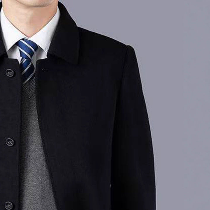 Men's classic transitional coat made of high-quality wool blend Lisslune