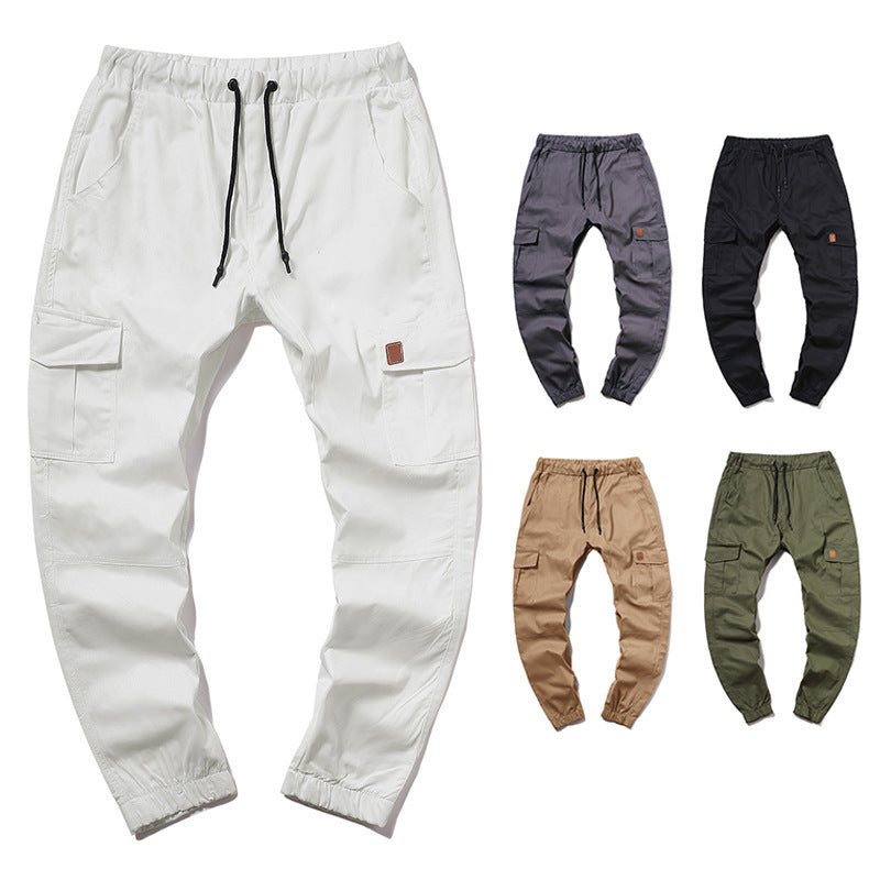 Men's cargo pants with elastic waistband and practical side pockets Lisslune
