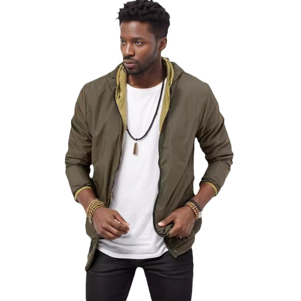 Men's lightweight transitional jacket with adjustable hood Lisslune