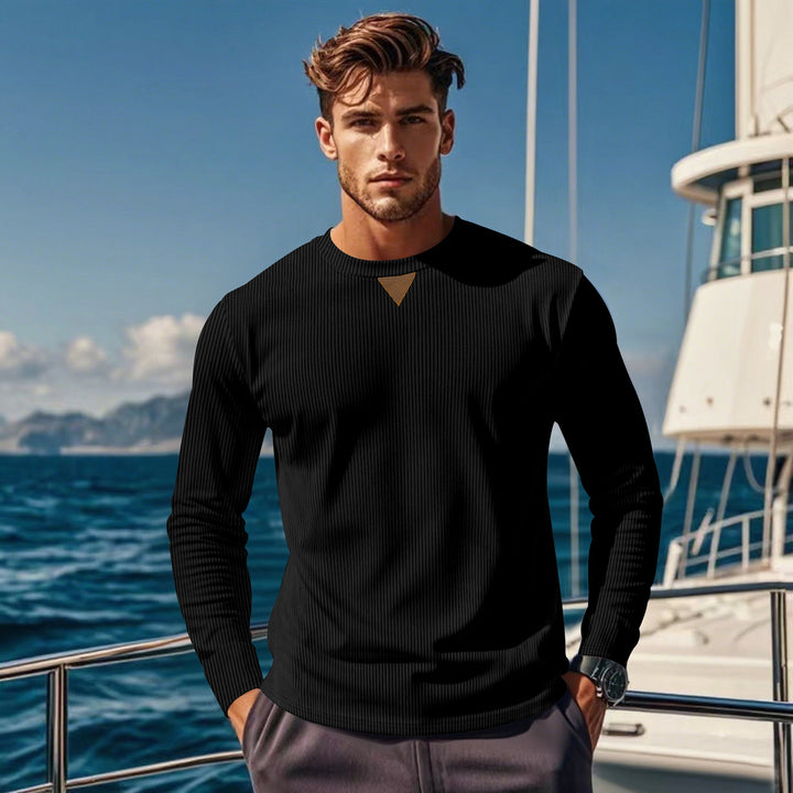 Men's sporty long-sleeve shirt with innovative texture design Lisslune