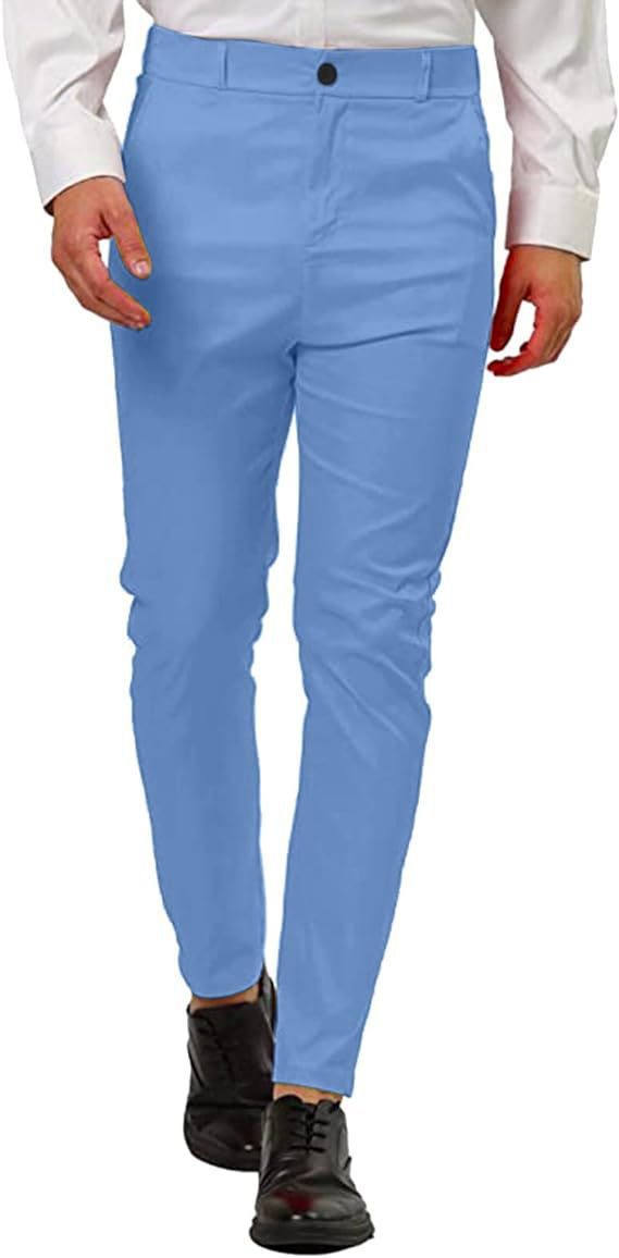 Men's Fashion Slim-Fit Chino Pants with Elastic Waistband and Innovative Design Lisslune