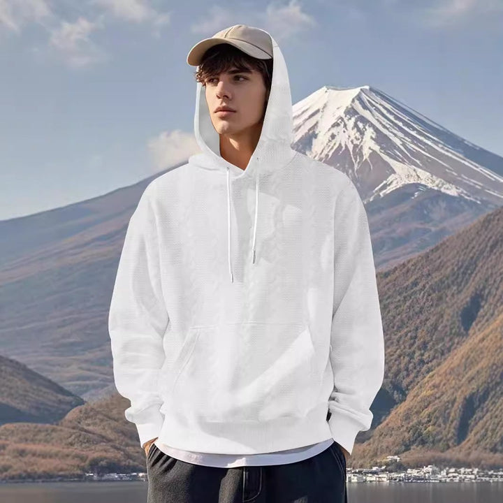 Men's hoodie made of soft fleece with textured design Lisslune