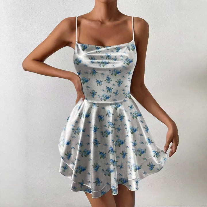 Damen Charmantes Minikleid mit Schichten und Spaghettiträgern Lisslune