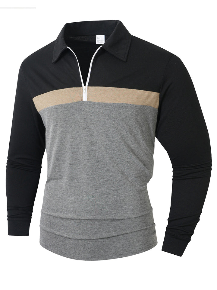 Men's Sporty Long Sleeve Shirt with Zipper Lisslune