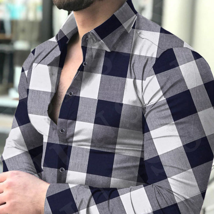 Men's flannel shirt with fashionable check pattern and high-quality cotton quality Lisslune
