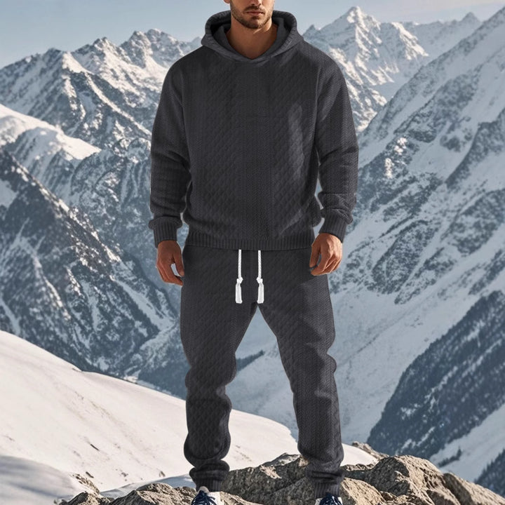 Men's sporty hoodie and jogging pants set with textured design Lisslune