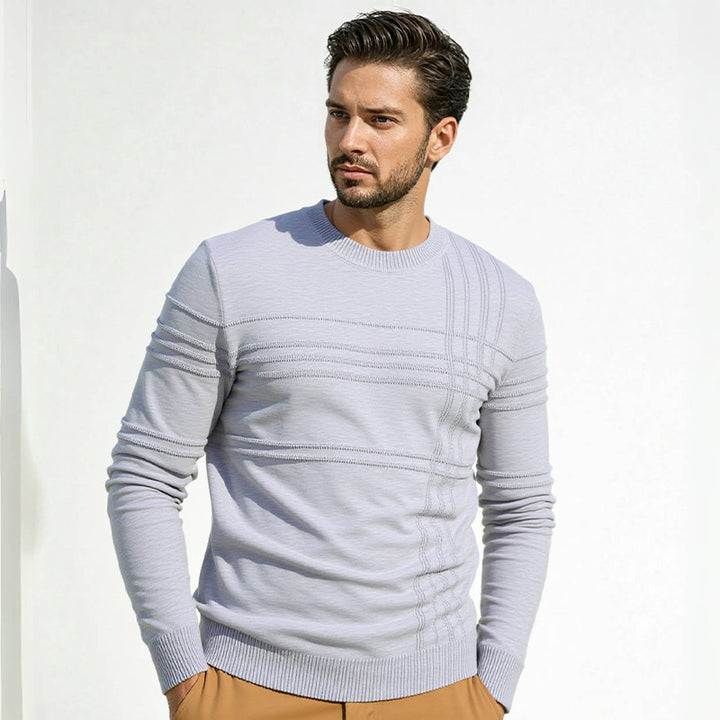 Men's sweater with modern textured design and high collar Lisslune
