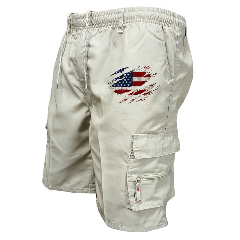 Men's cargo shorts with practical side pockets and elastic waistband Lisslune