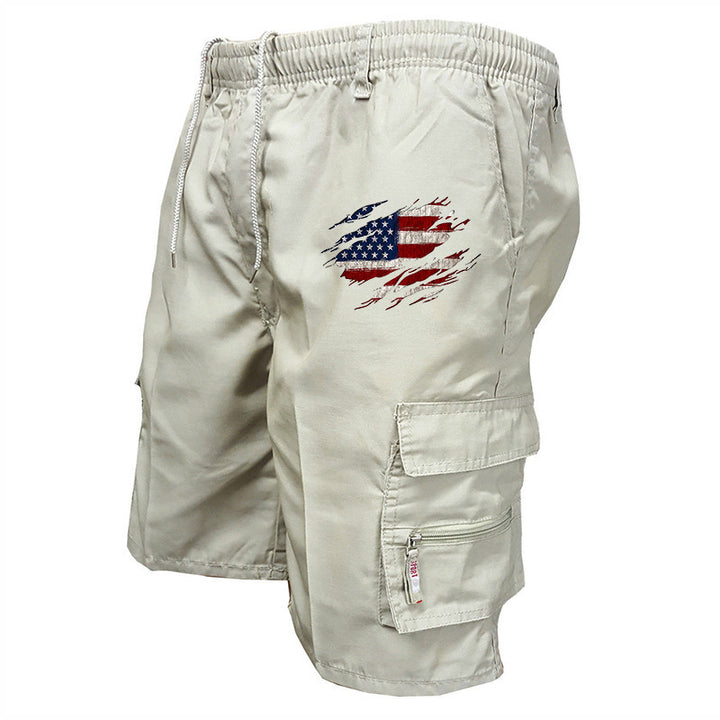 Men's cargo shorts with practical side pockets and elastic waistband Lisslune