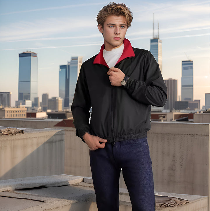 Men's lightweight windbreaker with high collar and practical zip pockets Lisslune