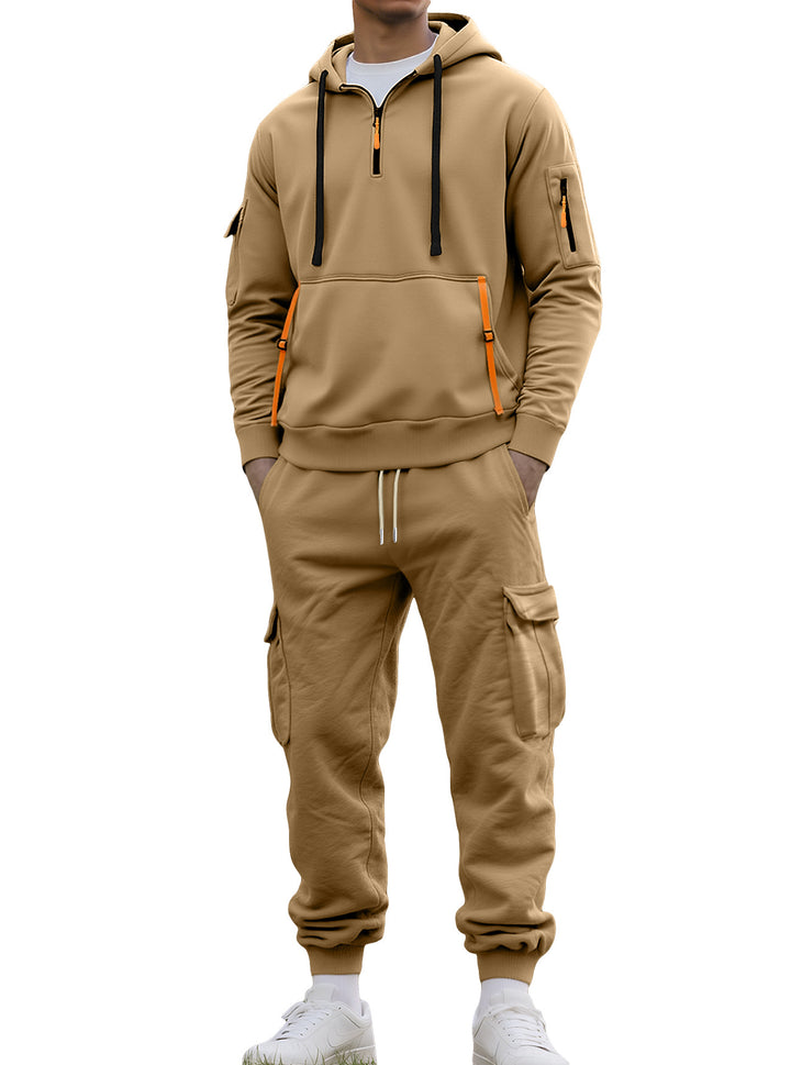 Men's Functional Sports Set with Hood and Practical Pockets Lisslune