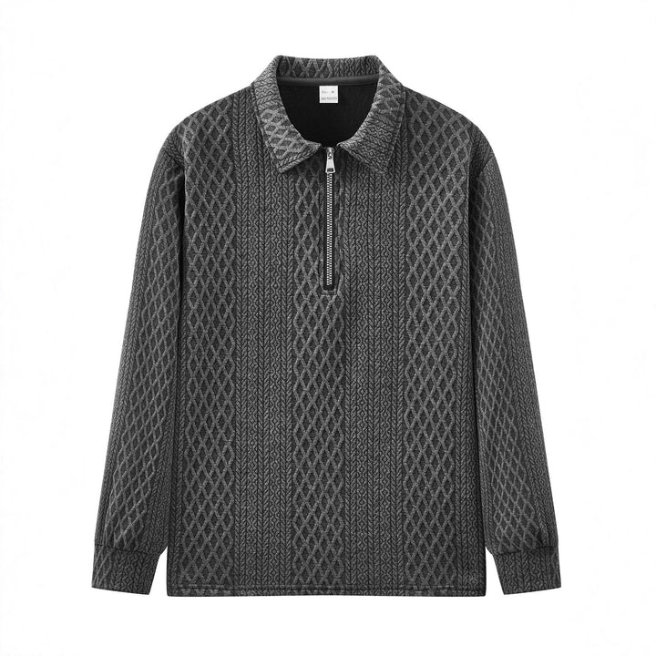 Men's sweatshirt with trendy stand-up collar and textured design Lisslune