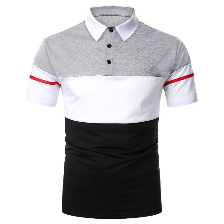 Men's polo shirt with contrasting block stripes and modern cut Lisslune