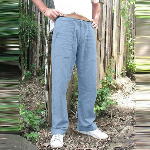 Men's casual leisure pants with practical drawstring and deep pockets Lisslune