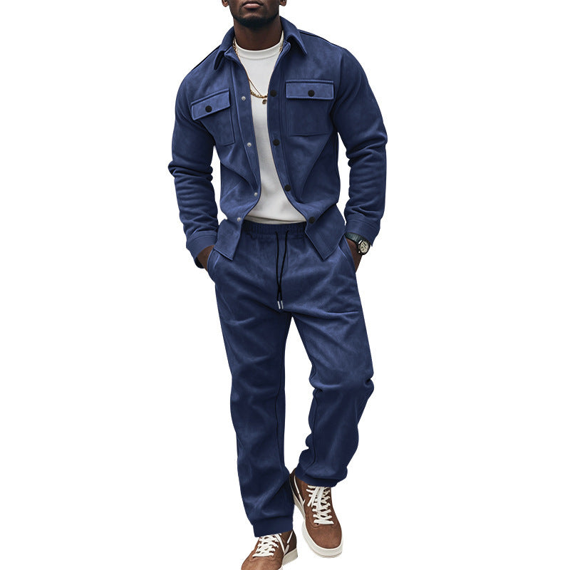 Men's Casual Long Jacket with Practical Button Pockets and Elastic Details Lisslune