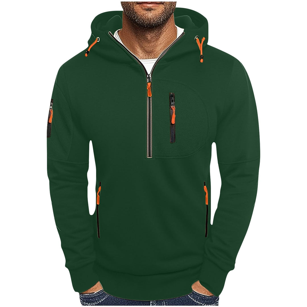 Men's functional hoodie with innovative half-zip Lisslune