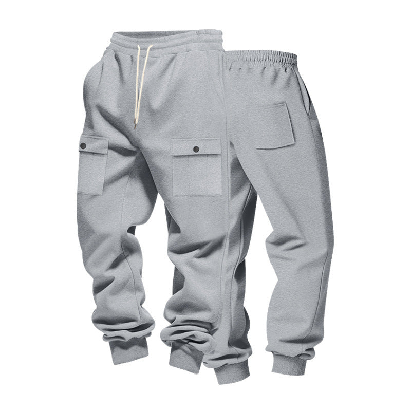 Men's cargo jogging pants made of soft cotton blend with elastic waistband and practical pockets Lisslune