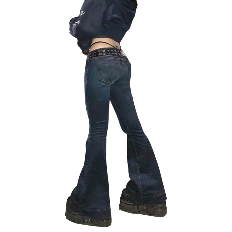 Ladies Bootcut Jeans with playful fringe trim Lisslune