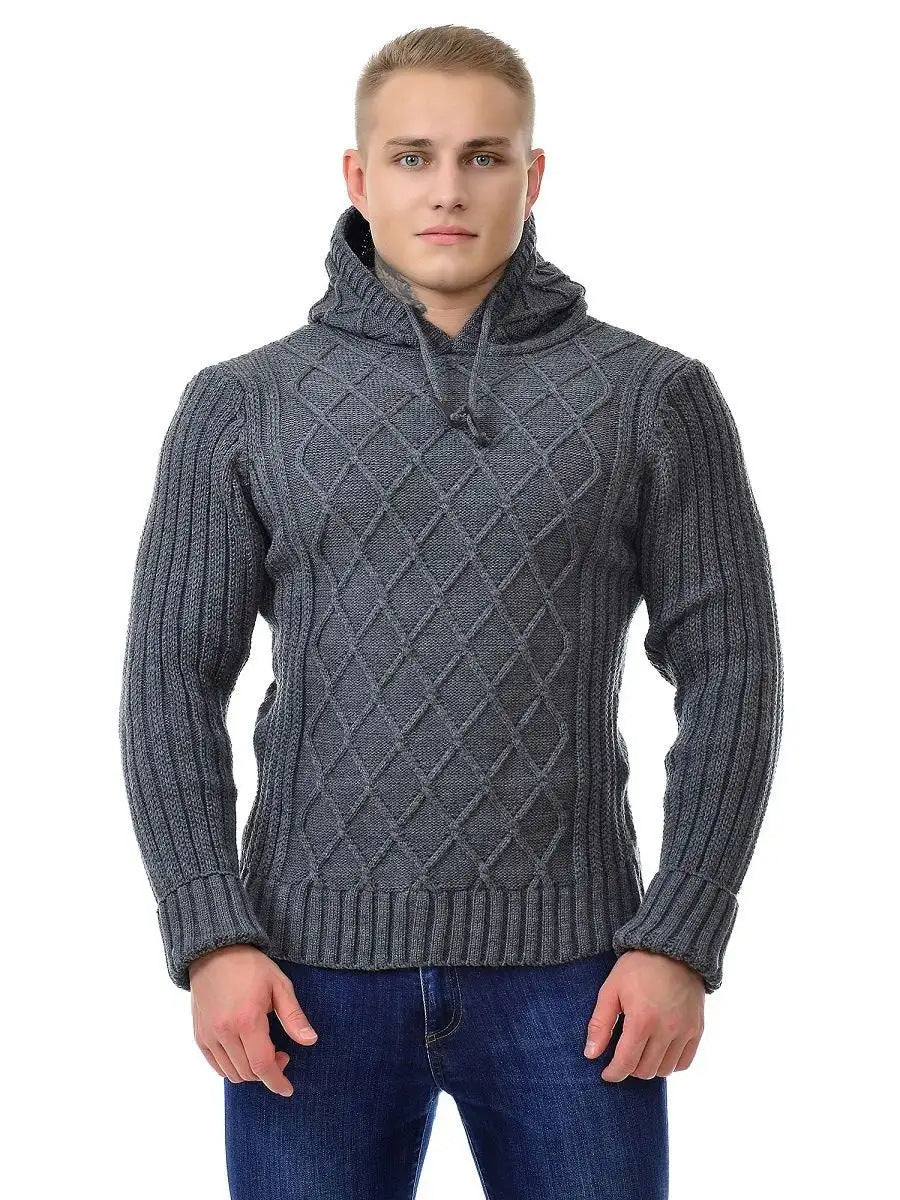 Men's knitted pullover with modern diamond pattern Lisslune