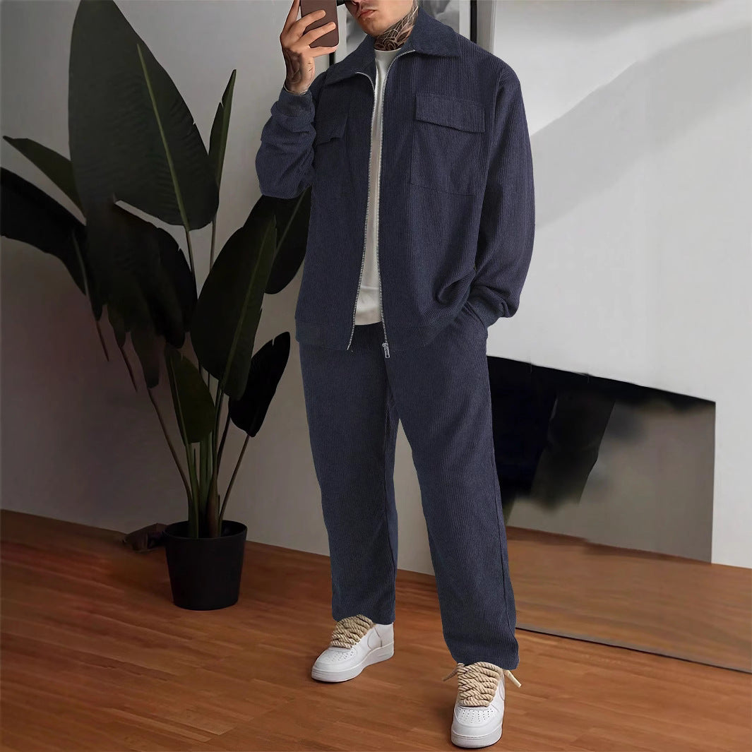 Men's Cord Jacket and Pants Set Lisslune