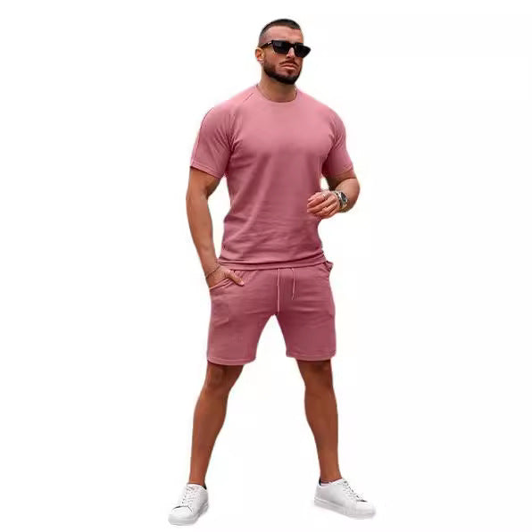 Men's sporty short-sleeve set with comfortable shorts Lisslune