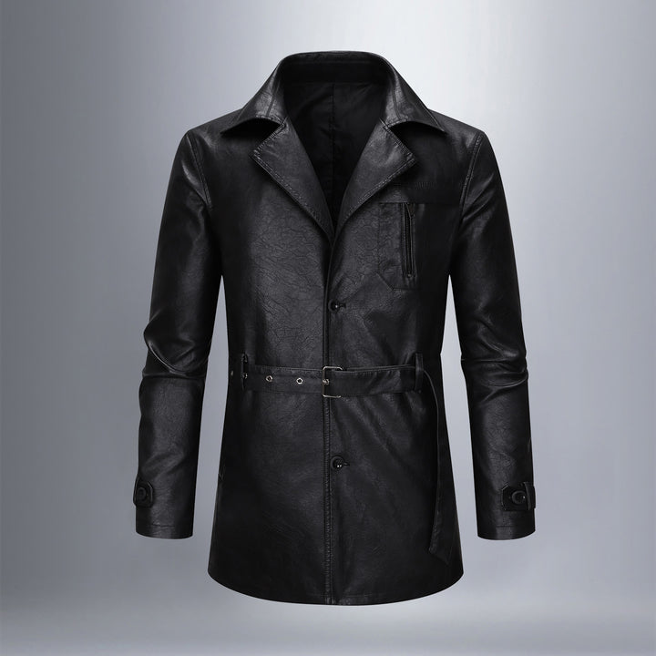 Men's Urban Synthetic Leather Jacket with Fashionable Cut Lisslune