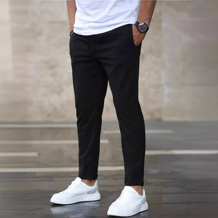 Men's Casual Chino Pants with Elastic Waistband Lisslune
