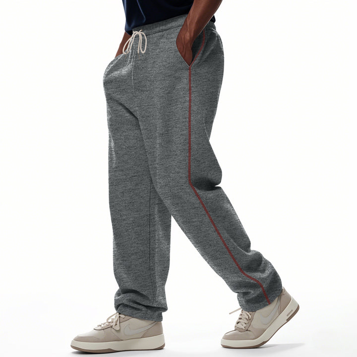 Men's sporty leisure pants with side contrast seams and drawstring Lisslune