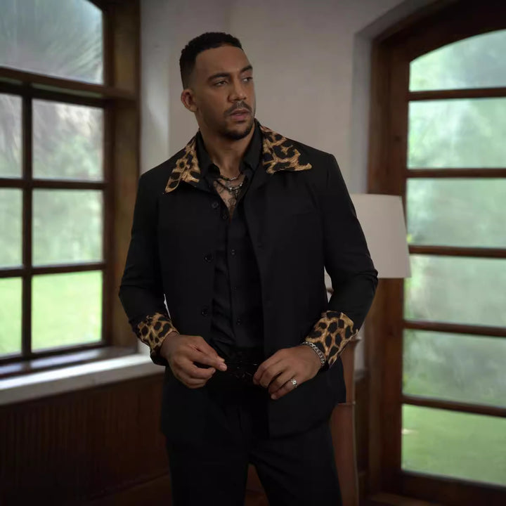 Men's fashion jacket with leopard pattern Lisslune
