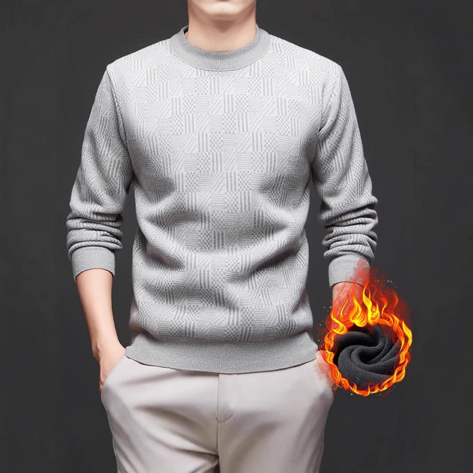 Men's knitted sweater with modern diamond pattern Lisslune