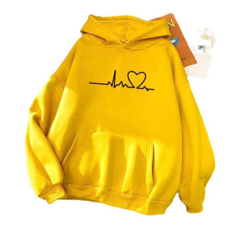 women's hoodie with heartbeat design Lisslune