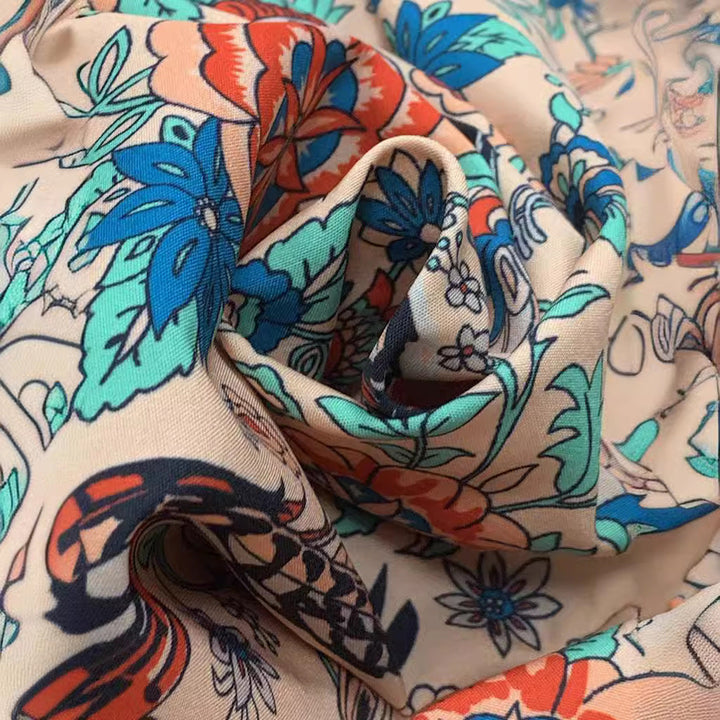 Women’s blouse with floral pattern and wide sleeves Lisslune