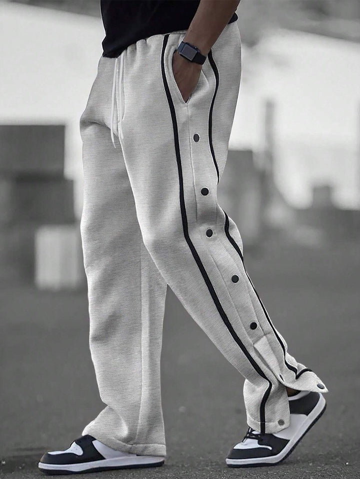 Men's Casual Sports Pants with Side Snap Buttons Lisslune