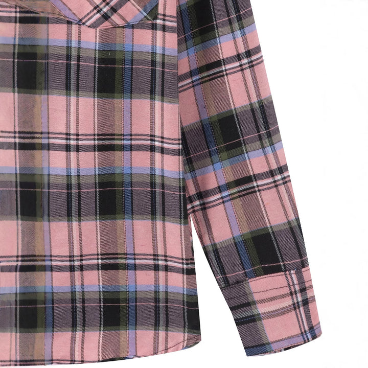 Men's casual flannel shirt with check pattern and chest pocket Lisslune