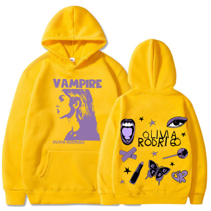 Women's hoodie with artistic vampire print and oversized fit Lisslune