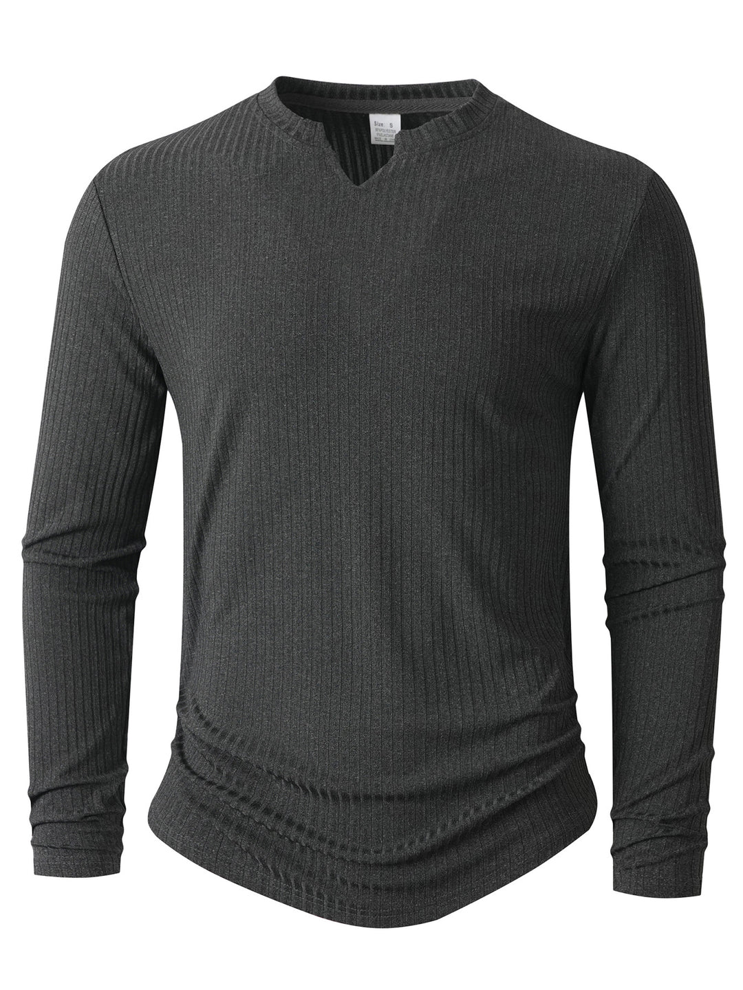 Men's Long Sleeve Shirt with Innovative Ribbed Texture Lisslune