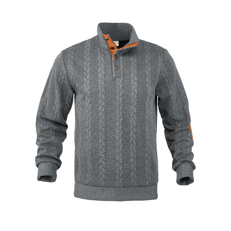Men's structured sweater with fashionable stand-up collar Lisslune