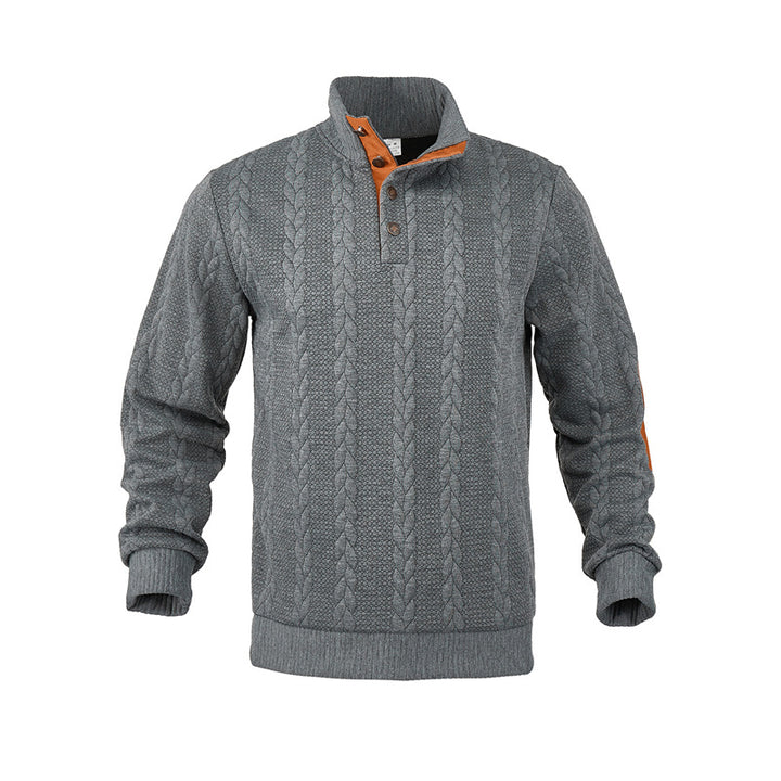 Men's structured sweater with fashionable stand-up collar Lisslune