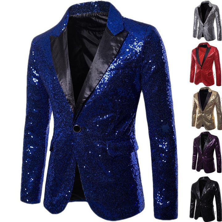 Men's functional blazer with sequins and classic lapel Lisslune