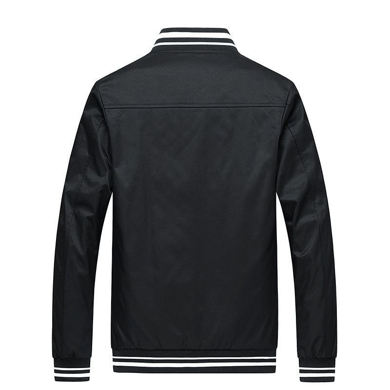 Men's fashionable sports jacket with striped collar and practical pockets Lisslune