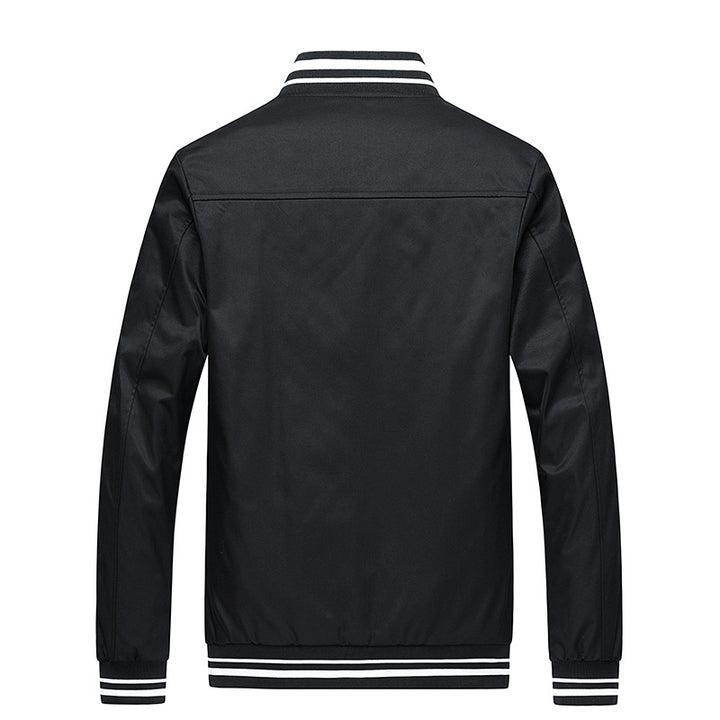 Men's fashionable sports jacket with striped collar and practical pockets Lisslune