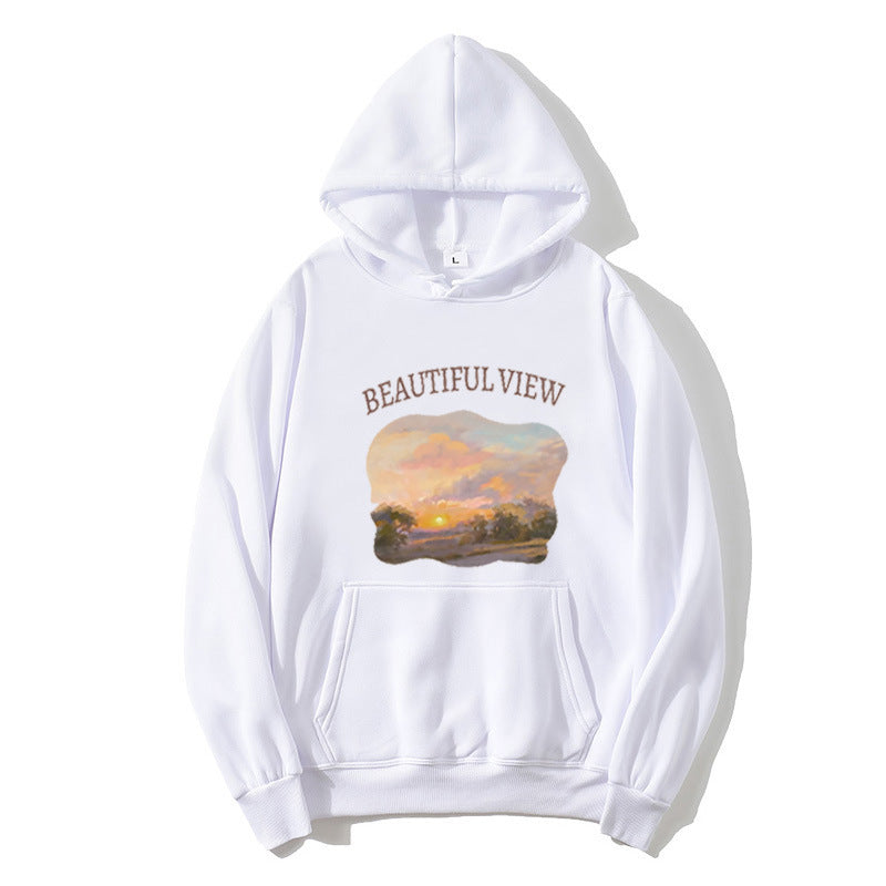 Women’s hooded sweatshirt with artistic landscape design Lisslune