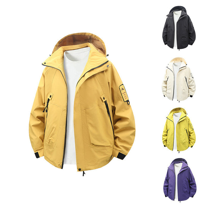 Men's functional and water-repellent outdoor jacket with adjustable hood collar Lisslune