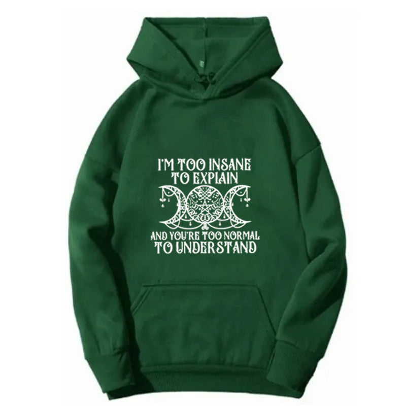 Women's hoodie with creative text and cozy fleece lining Lisslune