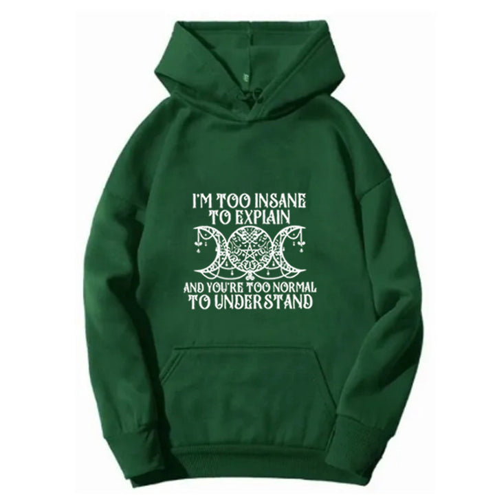 Women's hoodie with creative text and cozy fleece lining Lisslune