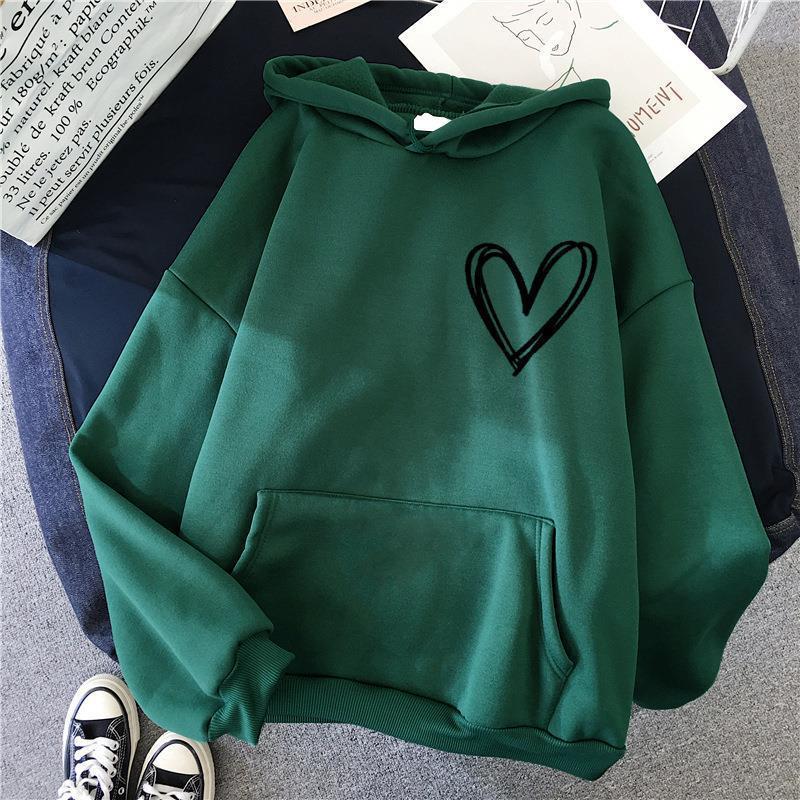Women's hooded sweatshirt with lovely heart motif Lisslune