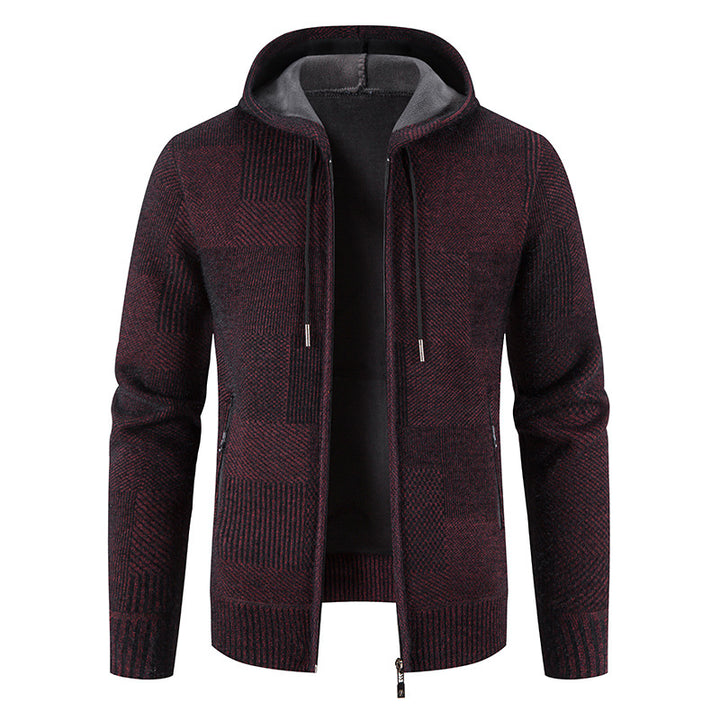 Men's cardigan with hood and modern structural elements Lisslune