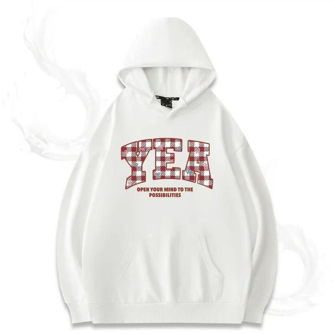 Women's Oversized Hooded Sweatshirt with Creative Writing Lisslune
