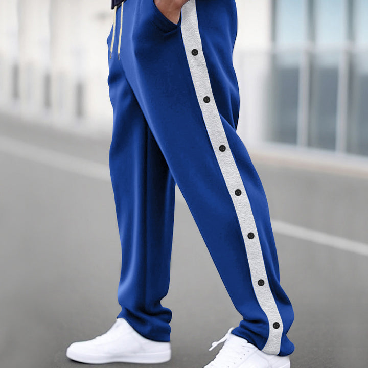 Men's sporty joggers with snap button closure and breathable material Lisslune