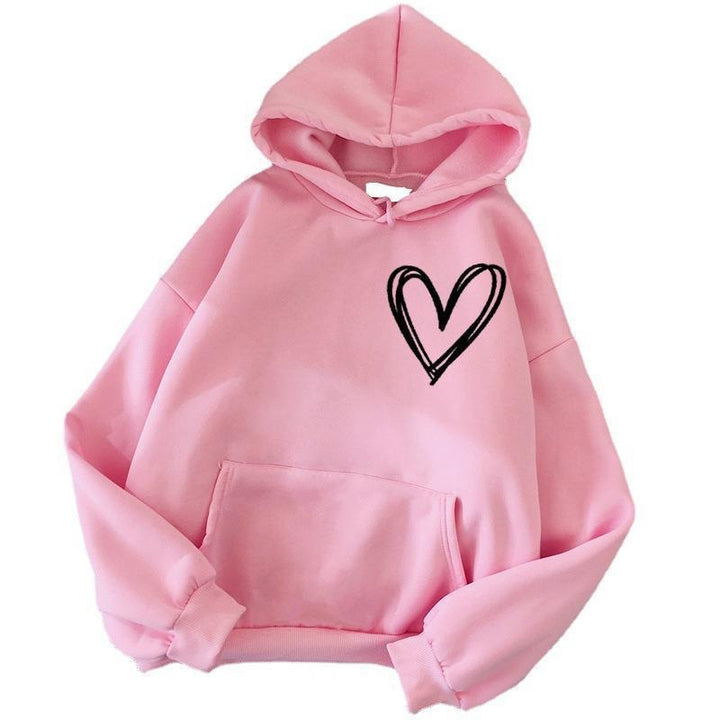 Women's hooded sweatshirt with lovely heart motif Lisslune
